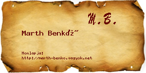 Marth Benkő névjegykártya